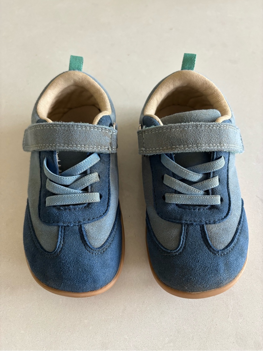 Kids retro blue Suede Sneakers by ten little